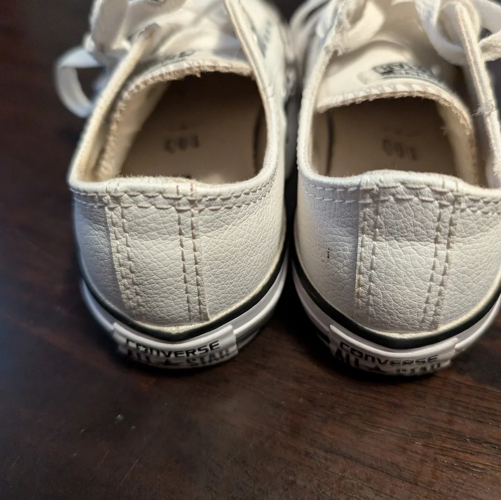 Converse All Star, Kids 13, White Leather, EUC